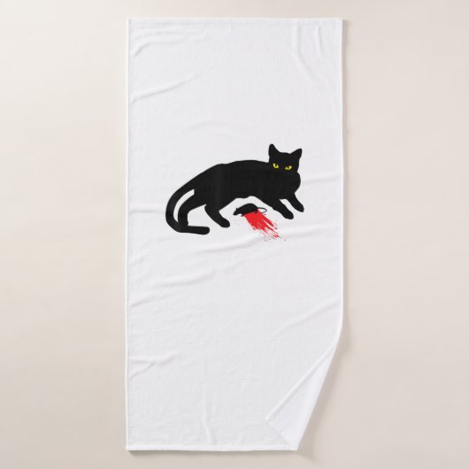 Black Cat Killer Instincts Dead Mouse Punk Gothic Badhanddoek (Badhanddoek)
