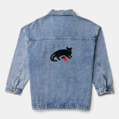 Black Cat Killer Instincts Dead Mouse Punk Gothic Denim Jacket (Achterkant)