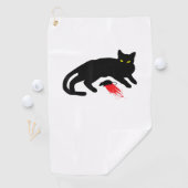 Black Cat Killer Instincts Dead Mouse Punk Gothic Golfhanddoek (Insitu)