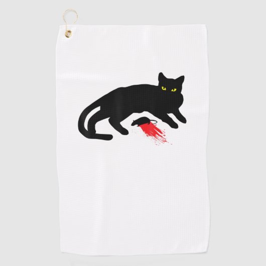 Black Cat Killer Instincts Dead Mouse Punk Gothic Golfhanddoek (Voorkant)