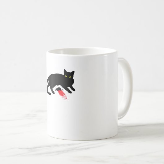 Black Cat Killer Instincts Dead Mouse Punk Gothic Koffiemok (Voorkant rechts)