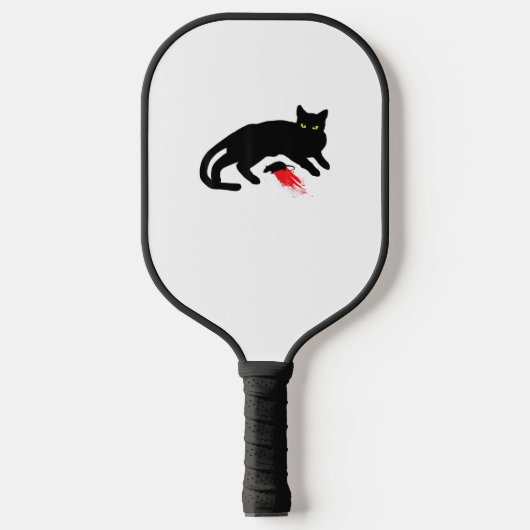 Black Cat Killer Instincts Dead Mouse Punk Gothic Pickleball Paddle (Voorkant)
