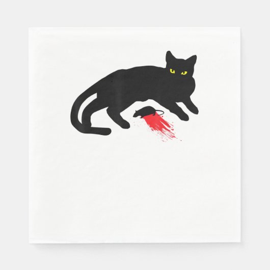 Black Cat Killer Instincts Dead Mouse Punk Gothic Servet (Voorkant)