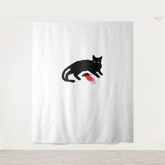 Black Cat Killer Instincts Dead Mouse Punk Gothic Wandkleed (Voorkant)