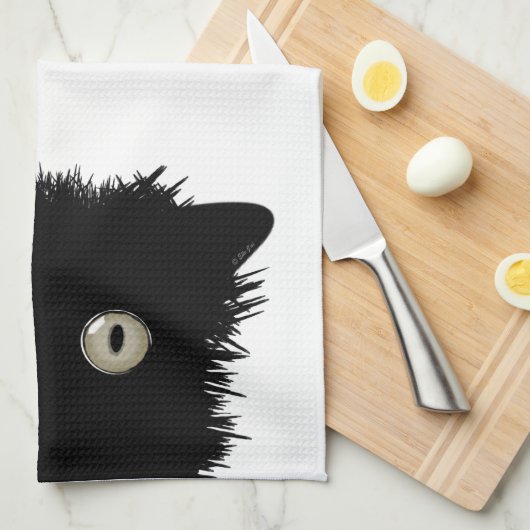 Black Cat Kitchen Towel Theedoek (Quarter Fold)
