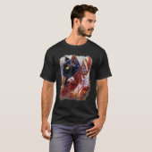 Black Cat Kitten American Flag Eagle 4 juli Inde T-shirt (Voorkant volledig)