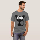 Black Cat Kitten Cartoon Cute T-shirt (Voorkant volledig)