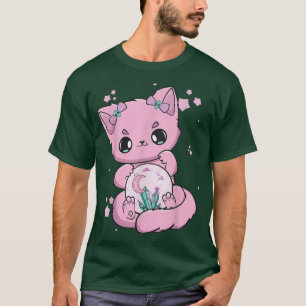 Black Cat Kitten Cute Creepy Anime Neko Pastel hee T-shirt