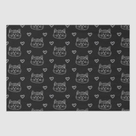 Black Cat Kitten Naadloos patroonpatroon Tissuepapier