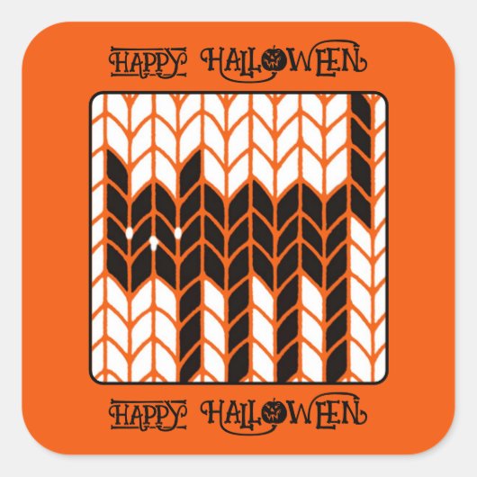 BLACK CAT KNIT Grote Vierkante Envelop Afdichtinge Vierkante Sticker (Voorkant)