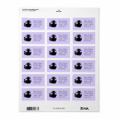 Black Cat Lavender Large Envelope Return-adres Etiket (Full Sheet)