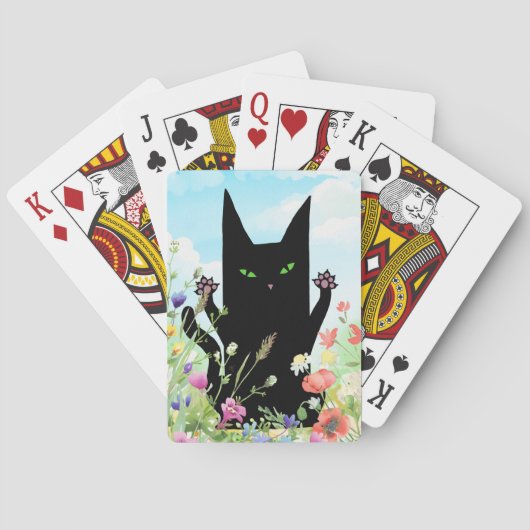 Black Cat Lente Koorts:  Kitty en Bloemen Pokerkaarten (Achterkant)