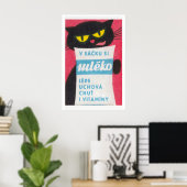 Black Cat Licking Milk Bag - Matchbox Print (Thuiskantoor)
