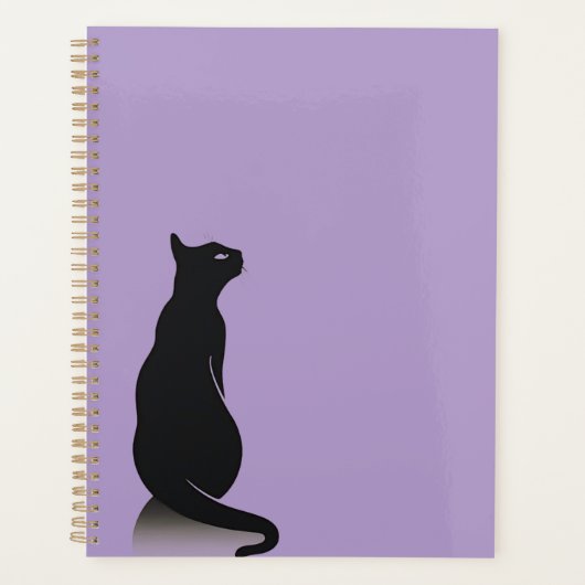 Black Cat Lila Planner (Voorkant)