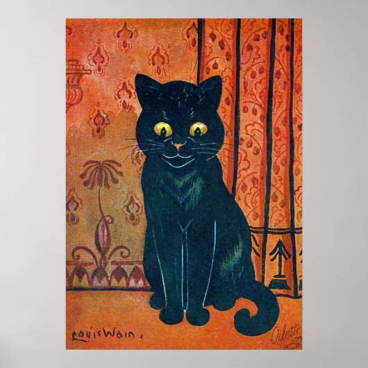 Black cat, Louis Wain Poster (Voorkant)