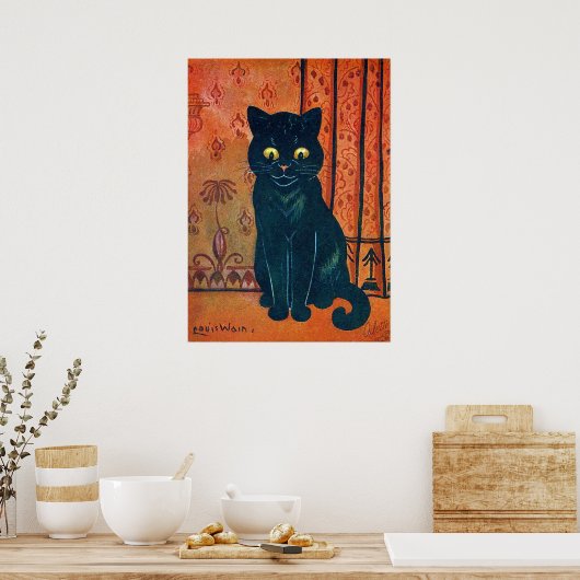 Black cat, Louis Wain Poster (Keuken)
