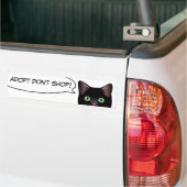 Black Cat Love Adopting a Shelter Cat! Sticker (Op Truck)