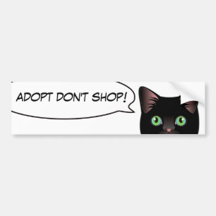 Black Cat Love Adopting a Shelter Cat! Sticker