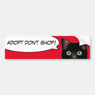 Black Cat Love Adopting a Shelter Cat! Sticker