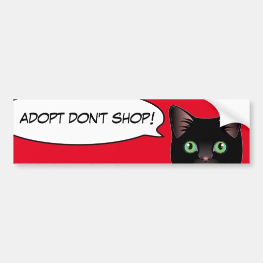 Black Cat Love Adopting a Shelter Cat! Sticker (Voorkant)