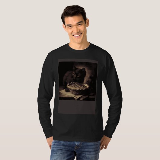 Black Cat Love Apple Pie T-shirt (Voorkant volledig)