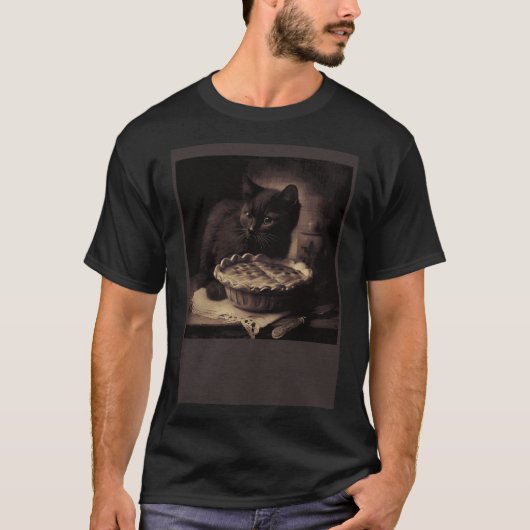 Black Cat Love Apple Pie T-shirt (Voorkant)
