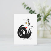 Black Cat Love Briefkaart (Staand voorkant)