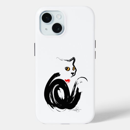 Black Cat Love Case-Mate iPhone Case (Achterkant)