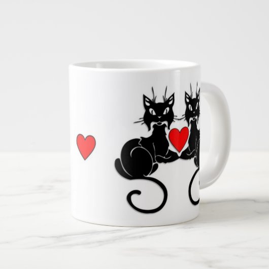 Black Cat Love Grote Koffiekop (Voorkant rechts)