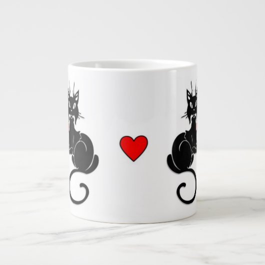 Black Cat Love Grote Koffiekop (Voorkant)