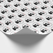 Black Cat Love Hearts Cadeaupapier (Hoek)