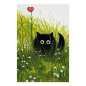 Black Cat Love Poster van Bihrle (Voorkant)