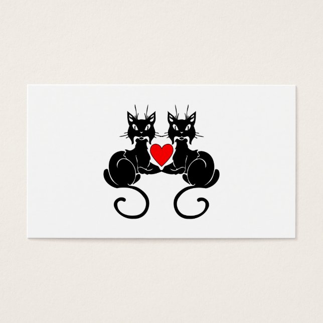 Black Cat Love Visitekaartje (Voorkant)