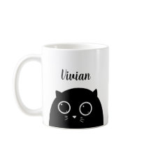 Black Cat Lover Custom Name Mok