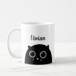Black Cat Lover Custom Name Mok