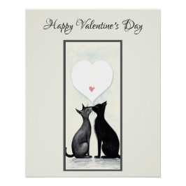 Black Cat Lover Hart Valentijnsdag No2 Perfect Poster