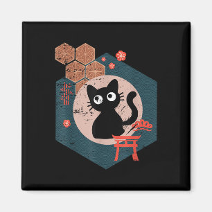 Black Cat Lover Japan Kitten Anime Tokyo Otaku Magneet