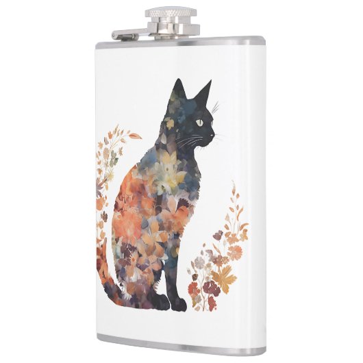 Black Cat Lover Kostuum Bloemen Scary Hallow Heupfles (Links)