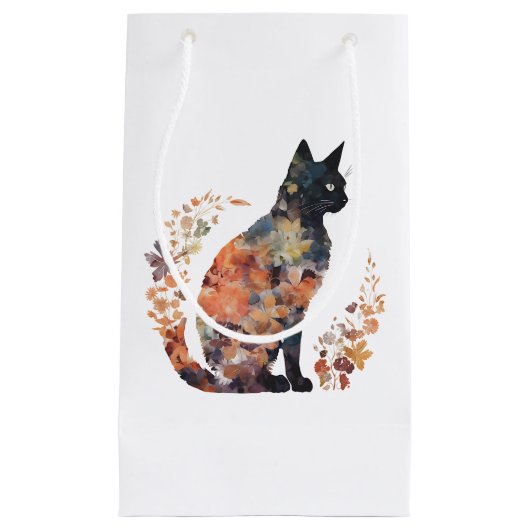 Black Cat Lover Kostuum Bloemen Scary Hallow Klein Cadeauzakje (Voorkant)