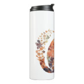 Black Cat Lover Kostuum Bloemen Scary Hallow Thermosbeker (Gedraaid links)