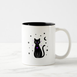 Black Cat Lover Peek Coffee Cup Tweekleurige Koffiemok