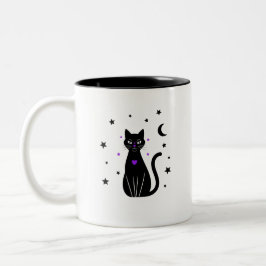 Black Cat Lover Peek Coffee Cup Tweekleurige Koffiemok