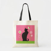Black Cat Lover Whimsy Tote Bag (Voorkant)