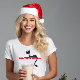 Black Cat Lovers’ kerst grappige rode T-shirt