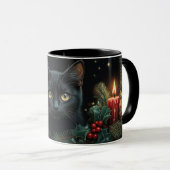 Black Cat Lovers kerst Mok voor familie en vriende (Voorkant rechts)