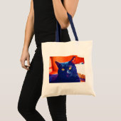 Black Cat Lucky Feline Cat Art Tote Bag (Voorkant (product))