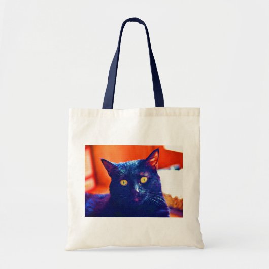Black Cat Lucky Feline Cat Art Tote Bag (Voorkant)