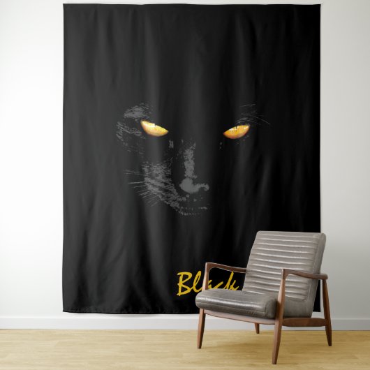 Black Cat Magic aanpasbaar Wandkleed (In situ)