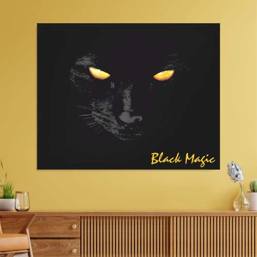 Black Cat Magic Chic aanpasbaar Canvas Afdruk (Insitu (Woonkamer))