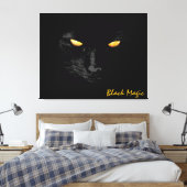Black Cat Magic Chic aanpasbaar Canvas Afdruk (Insitu (Slaapkamer))